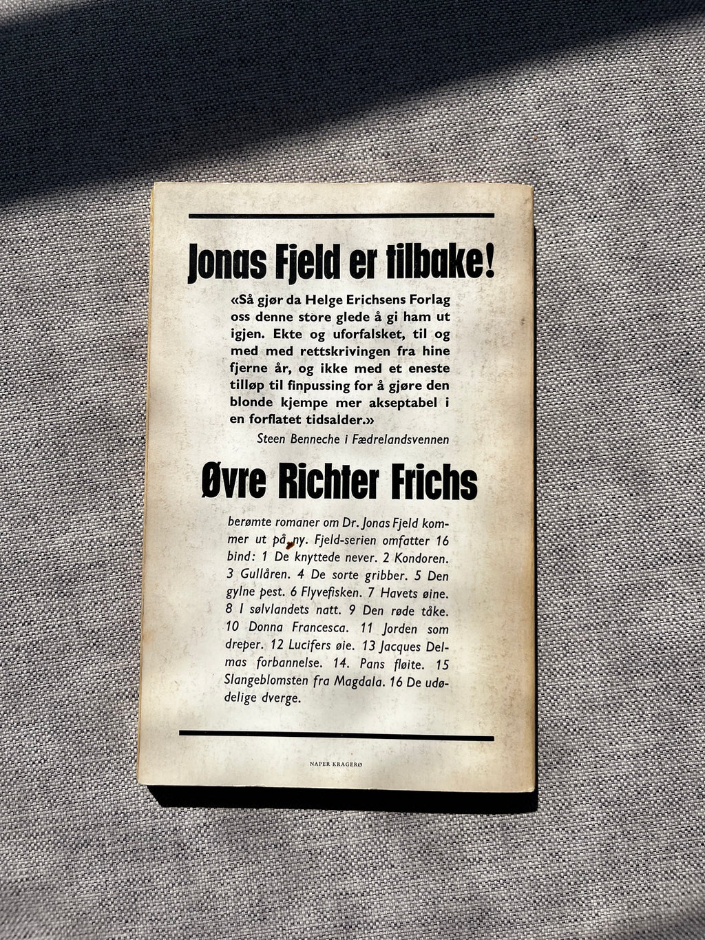 Øvre Richter Frich: Lucifers øye